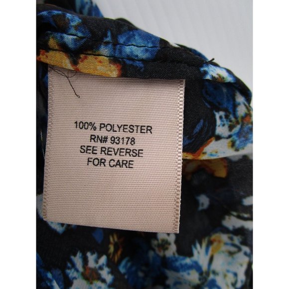 Philosophy Blouse Small Blue Button Down Floral Preppy Career - Picture 9 of 10